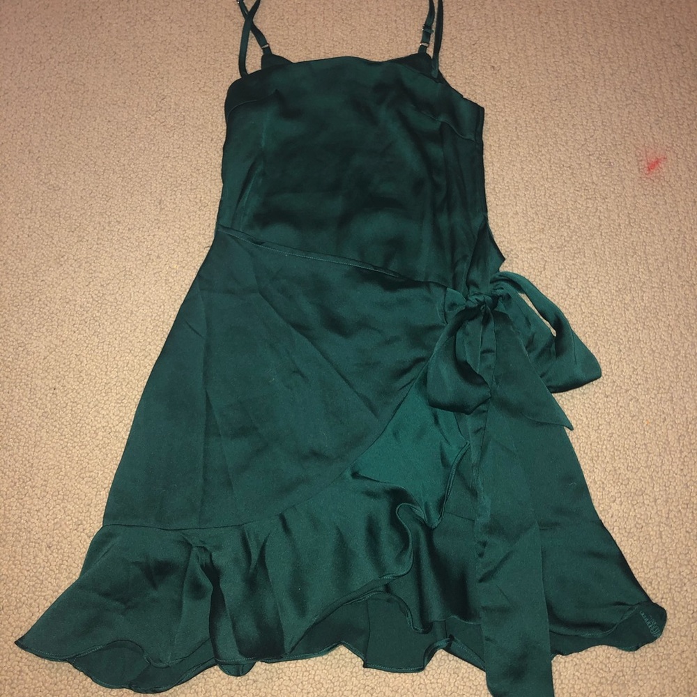 Green wrap dress
